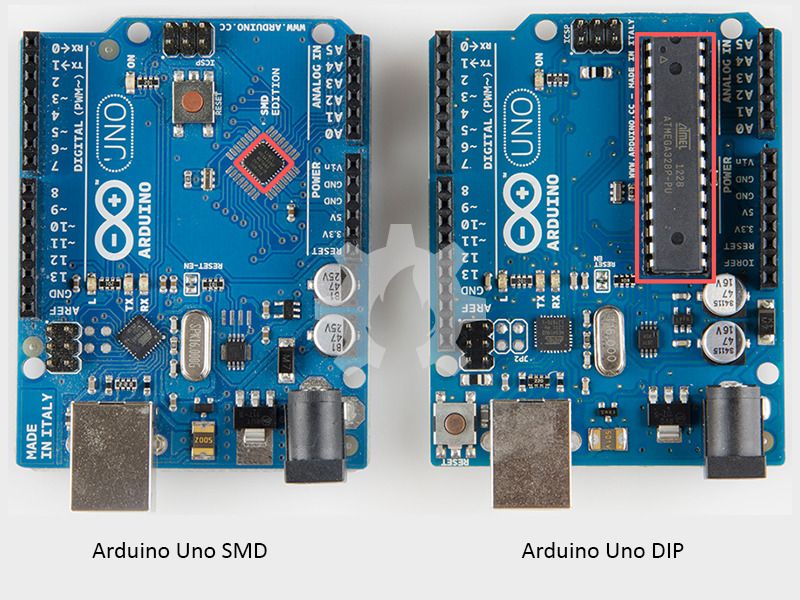 Arduino Uno SMD dan Arduino Uno DIP