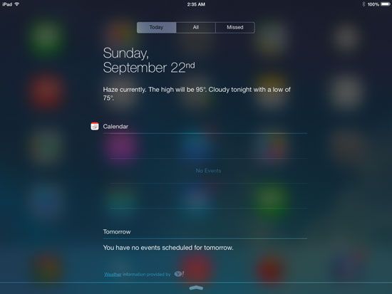iOS 7 on iPad Mini