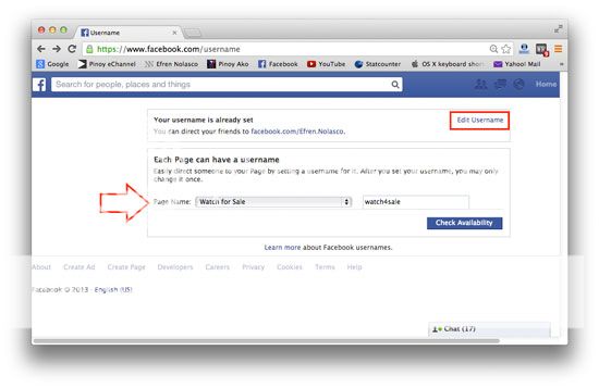 How to personalize Facebook URL