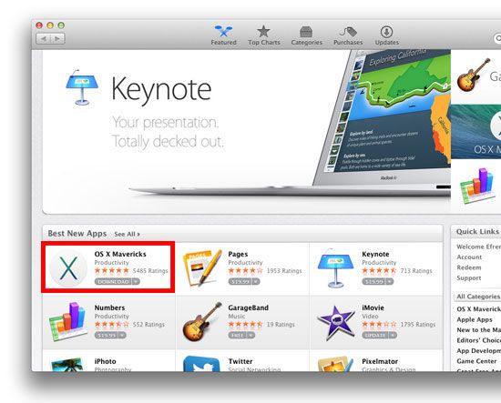 free upgrade os x mavericks